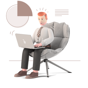 business workflow chart graph analytics statistics chair laptop